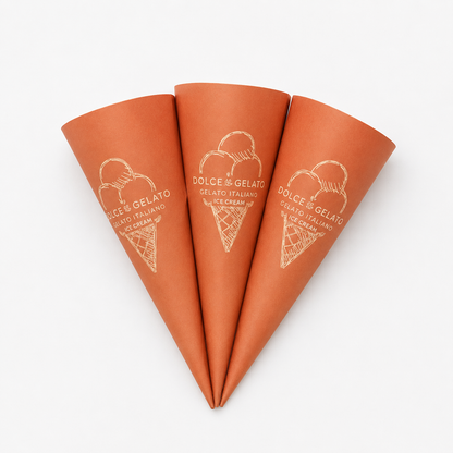 Custom Printed Paper Cone Sleeves for Ice Cream | Food-Grade Cone Holders
