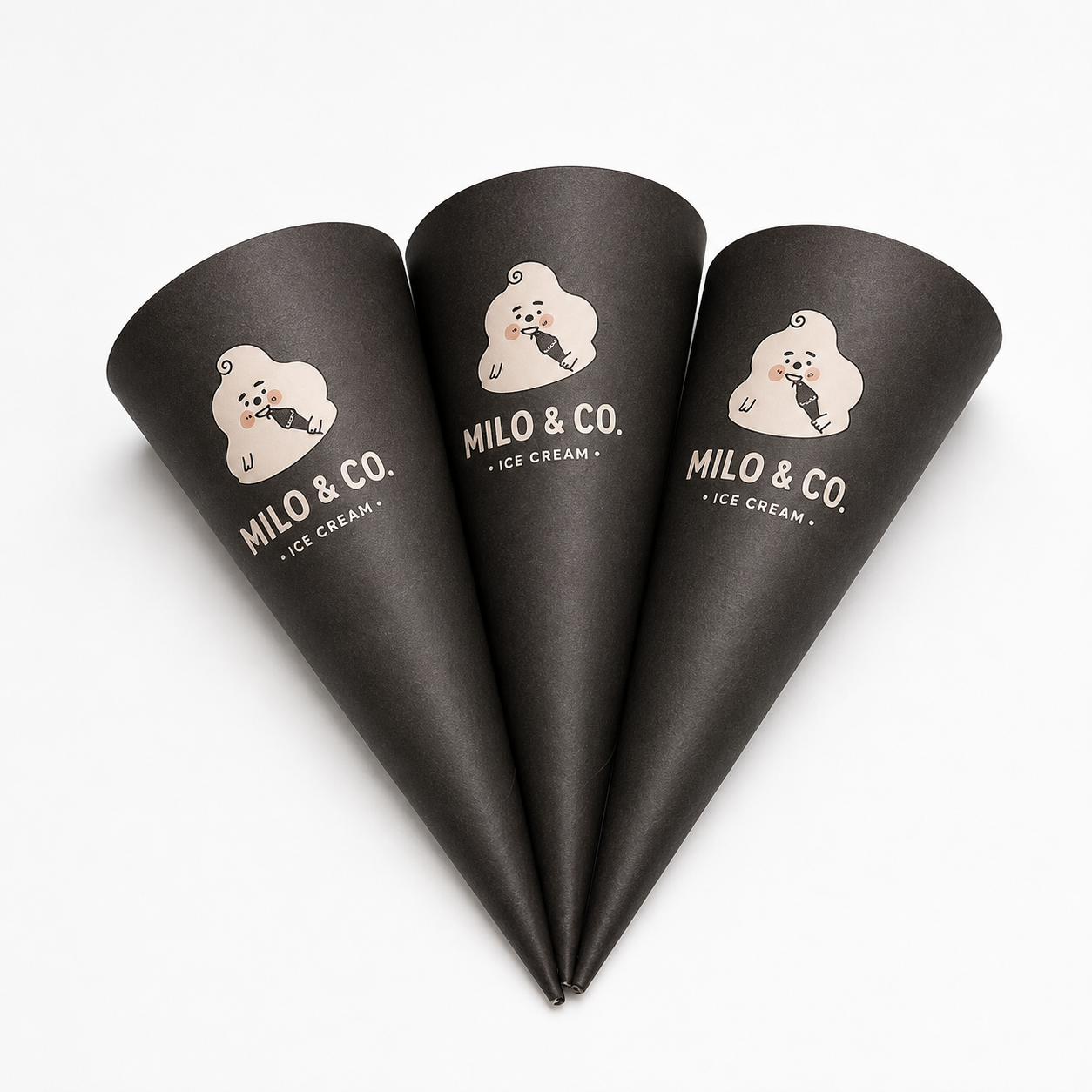 Custom Printed Paper Cone Sleeves for Ice Cream | Food-Grade Cone Holders