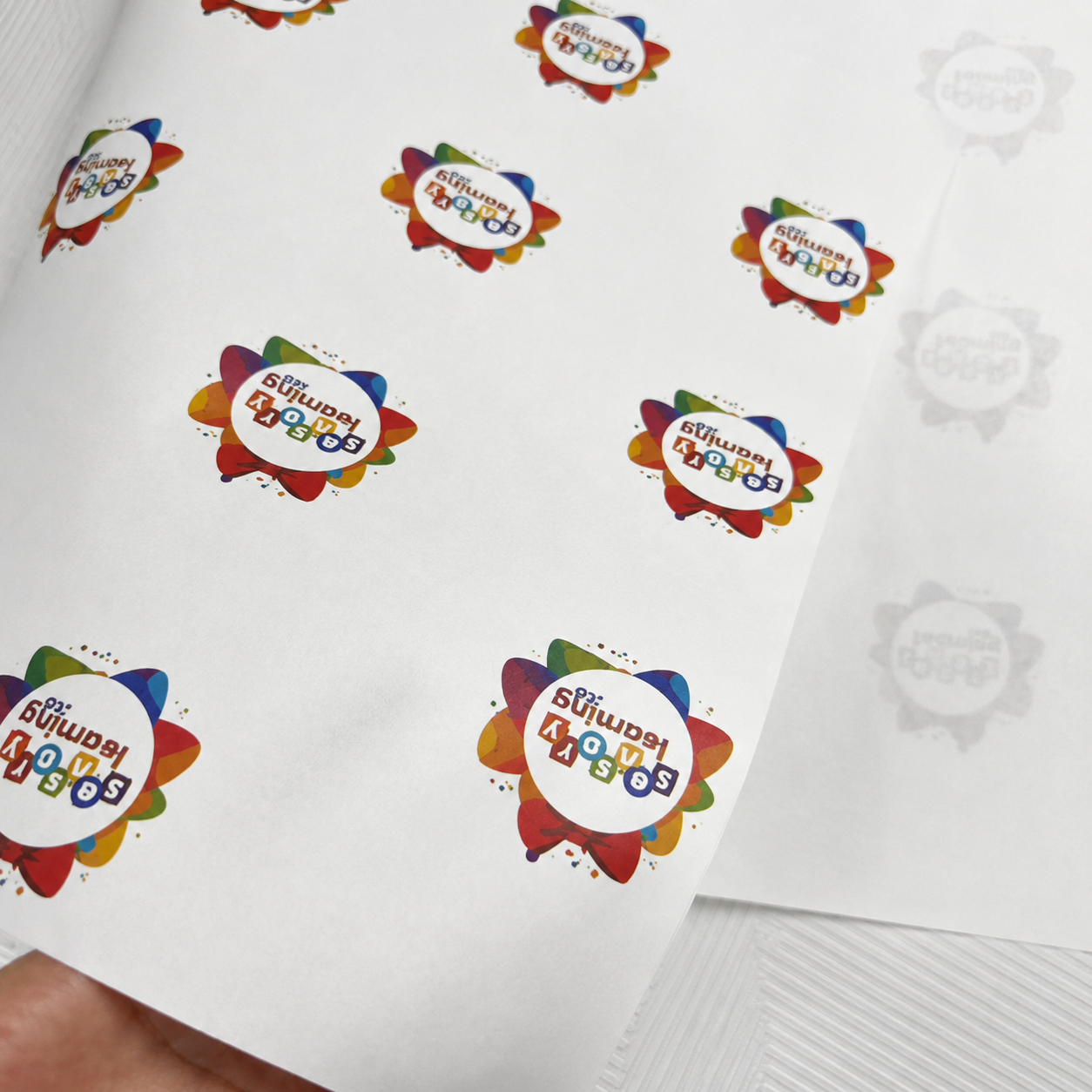 60g / 41 lb custom tissue paper with logo for branded retail and ecommerce packaging