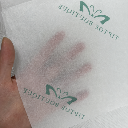 Folded 17g / 12 lb custom printed tissue paper sheets with logo pattern