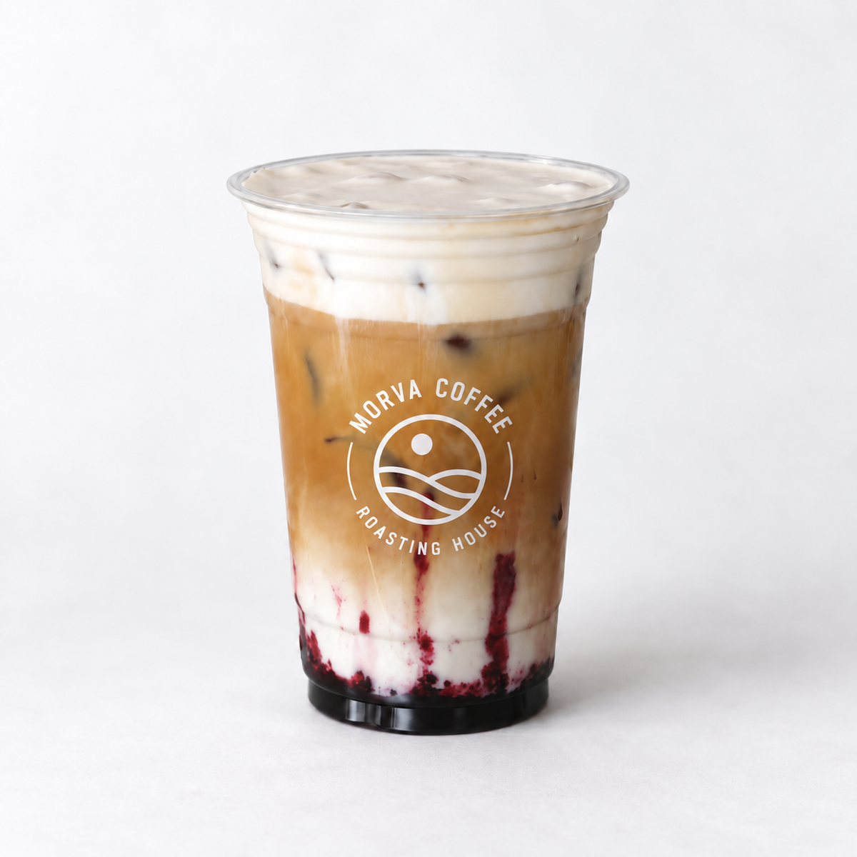 Custom 95mm clear PET cold cup with printed logo for iced drinks and takeaway beverages