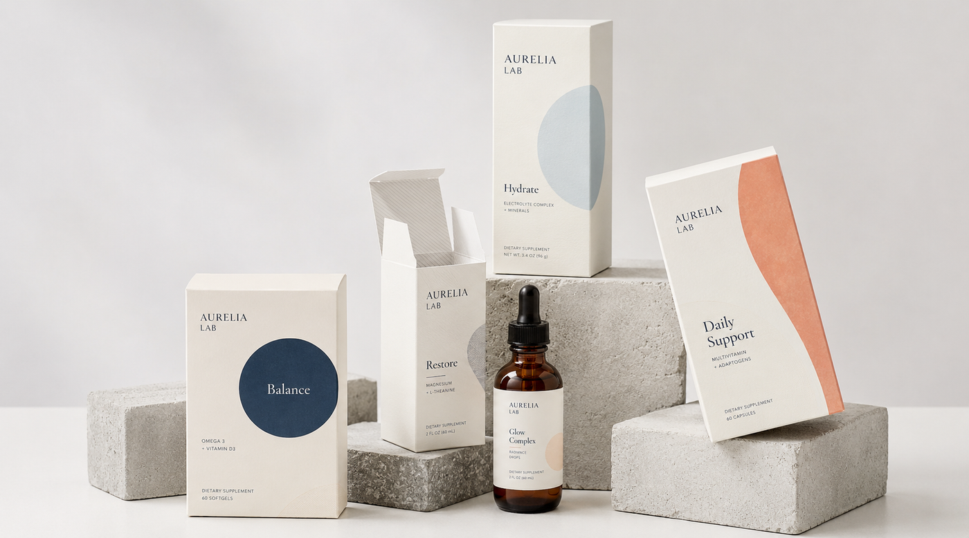 Custom beauty and cosmetics packaging for skincare, makeup, labels, boxes, and bags