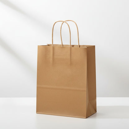Branded paper bag structure detail showing reinforced handles and durable design