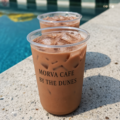 Custom clear U-shaped PET cold cups with logo — 90mm rim, 12oz to 21oz for iced coffee, fruit tea, and boba takeaway service.