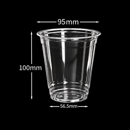 12 oz 400 ml custom 95mm clear PET cold cup dimensions: 95 by 100 by 56.5 mm