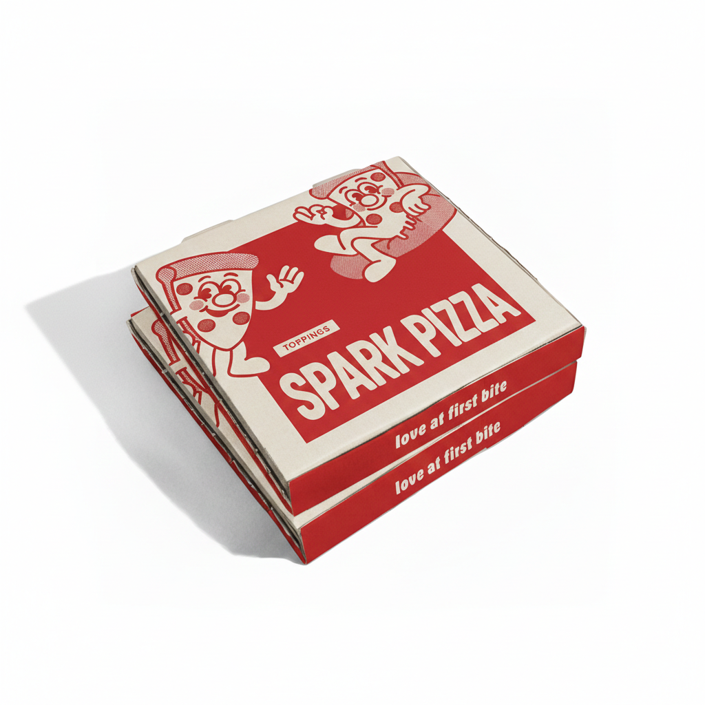 Custom corrugated pizza box for pizza takeaway and food delivery
