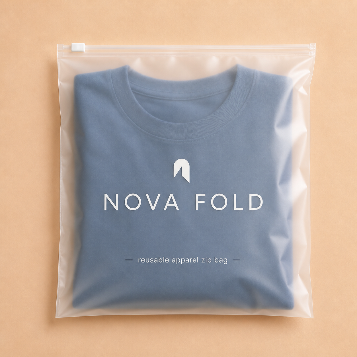 Custom frosted zipper bag with logo for reusable apparel packaging