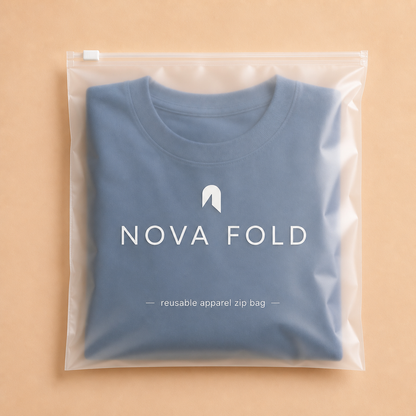 Custom frosted zipper bag with logo for reusable apparel packaging