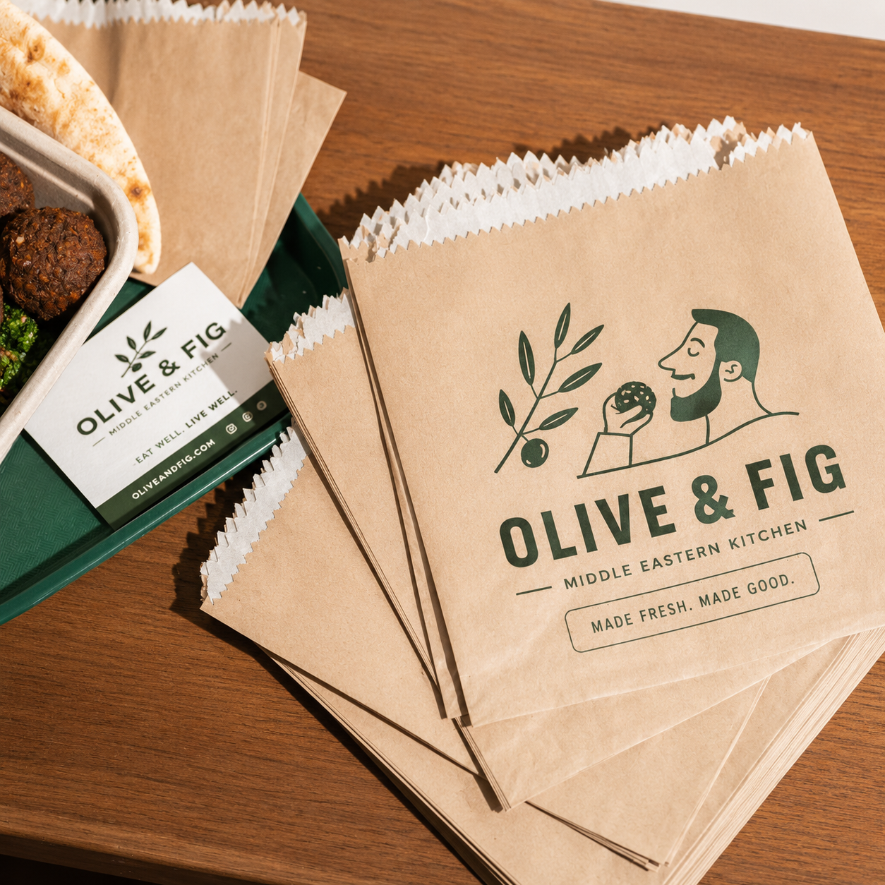 Custom greaseproof paper bags with logo for bakery takeaway packaging