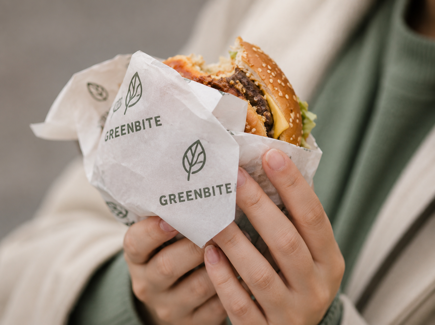 Custom greaseproof paper food wrap with logo for burgers and takeaway packaging