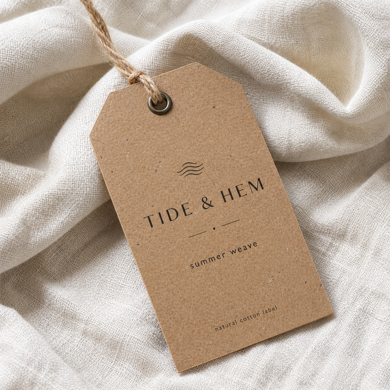 Kraft custom hang tag with logo and string for clothing and gift packaging