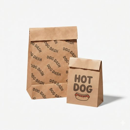 Custom kraft paper bag for food delivery and takeaway packaging

