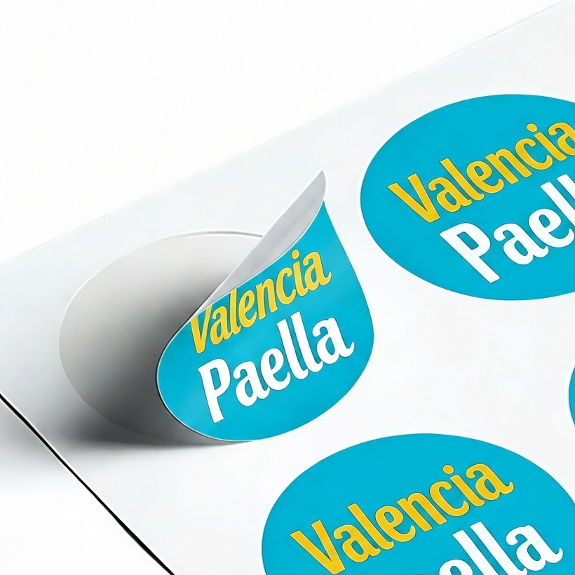 Custom printed logo sticker roll with vibrant color and high resolution printing