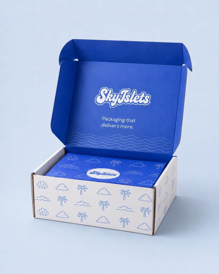 Custom branded mailer box with logo – premium e-commerce shipping box for online businesses