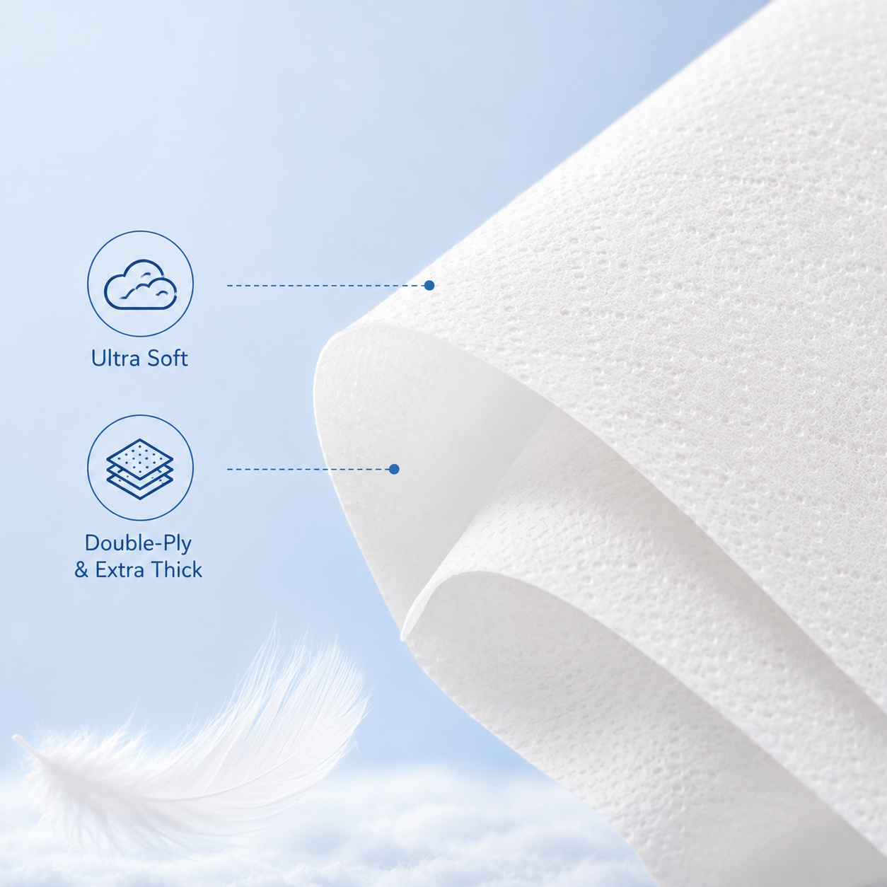 Custom printed logo napkins – extra-thick double-ply, soft and skin-friendly, virgin wood pulp