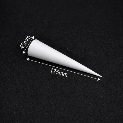 175 mm height by 45 mm rim custom paper cone sleeve with a 16-degree taper, dimension reference.