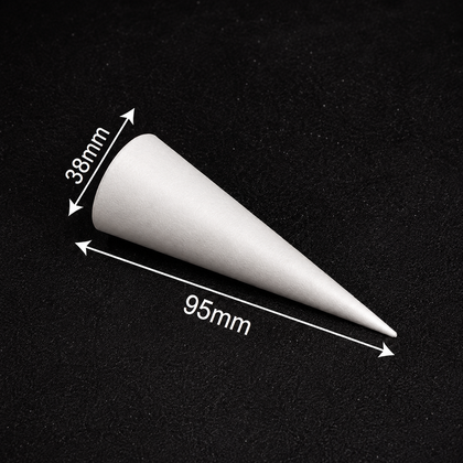 95 mm height by 38 mm rim custom paper cone sleeve with a 22-degree taper, dimension reference.