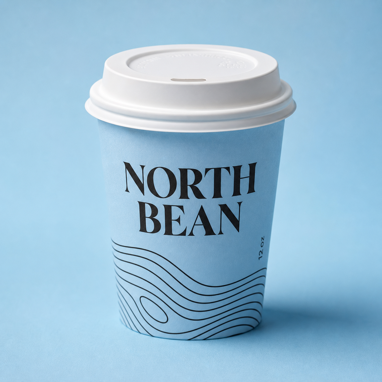 Custom paper hot cup with logo and lid for 12 oz takeaway coffee service