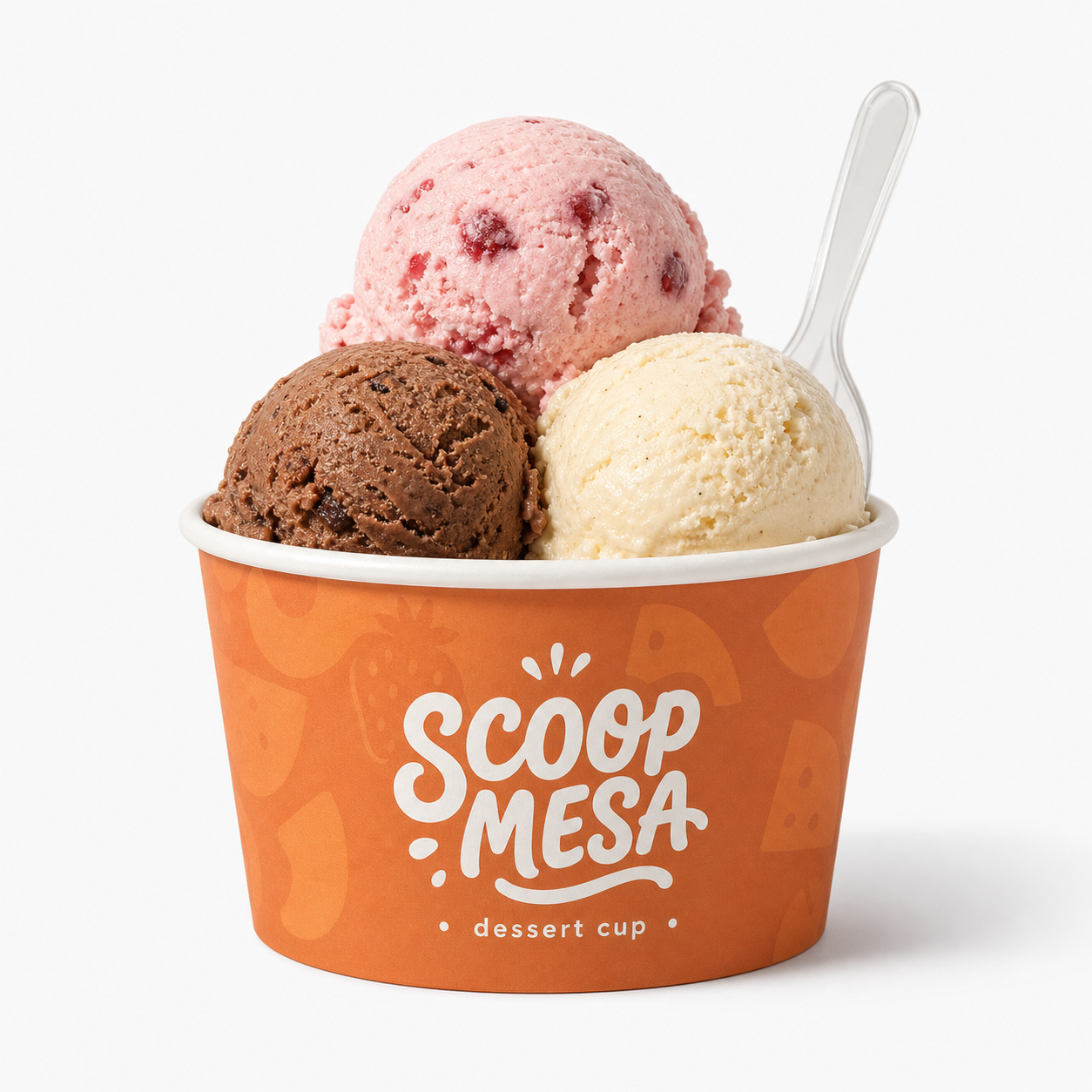 Custom paper ice cream cup with logo for disposable dessert cups and gelato scoops