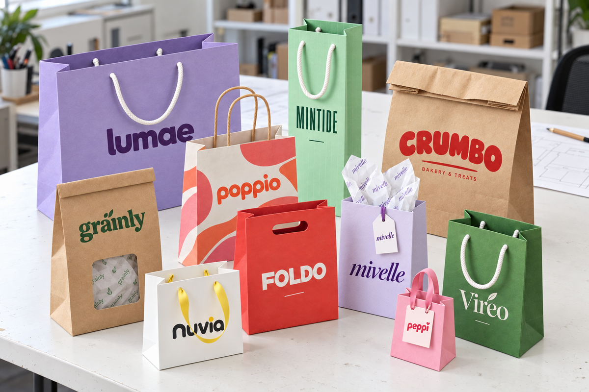 Custom printed paper bags and food bags for retail and takeout businesses
