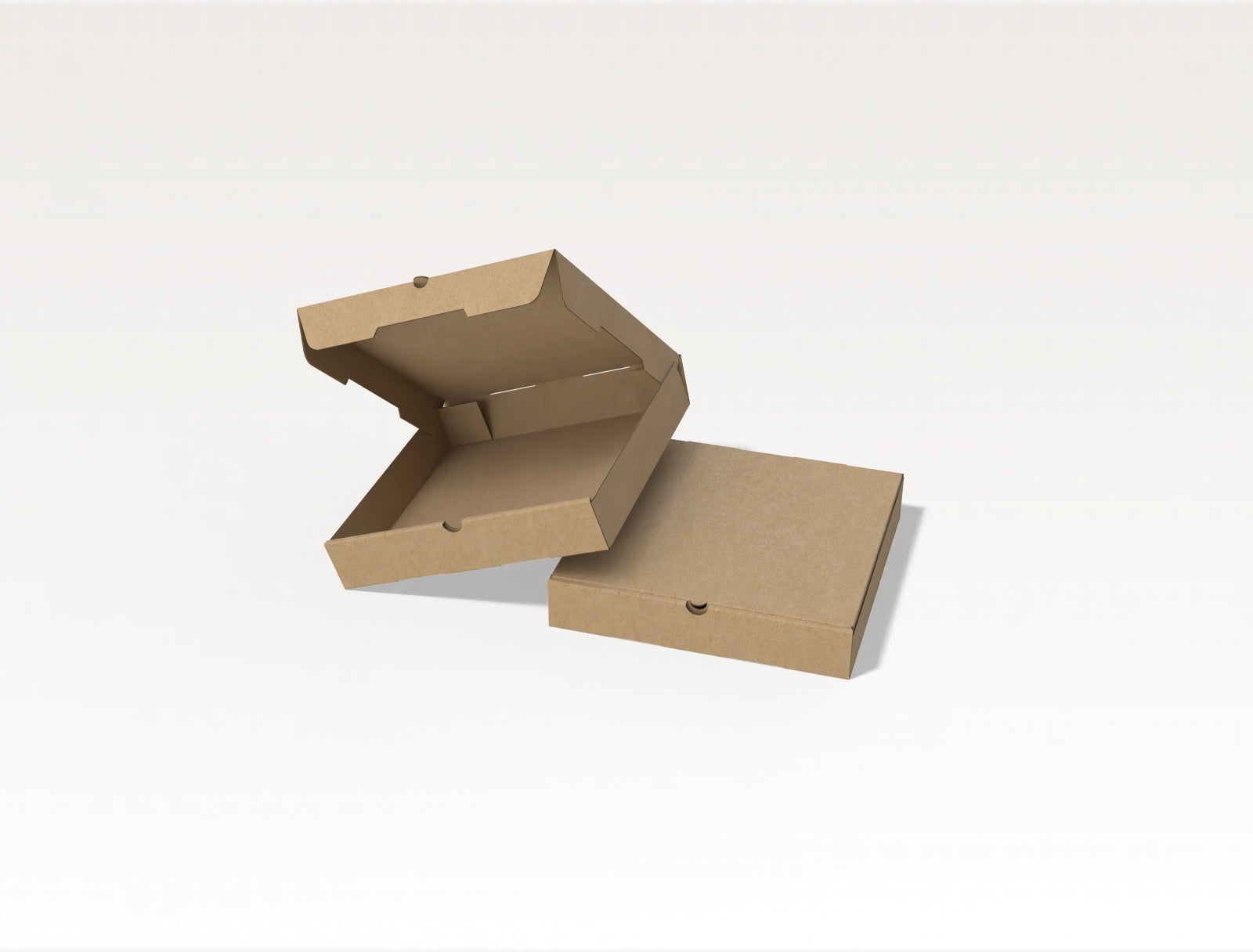 Custom printed corrugated pizza box with secure lid design for pizza delivery and takeaway
