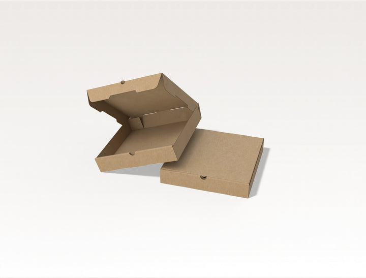 Custom printed corrugated pizza box with secure lid design for pizza delivery and takeaway
