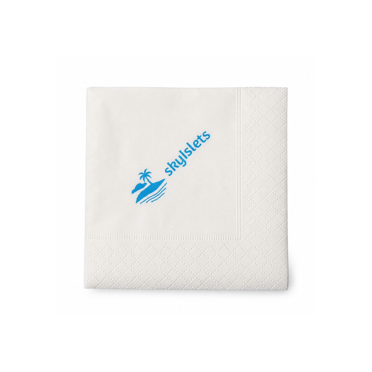 Custom printed logo napkins – double-ply virgin wood pulp, 50 sheets per pack