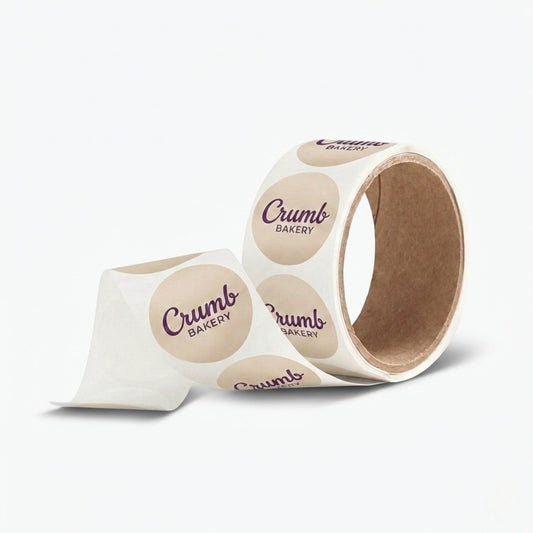 Custom self-adhesive sticker roll with logo printing for packaging and branding