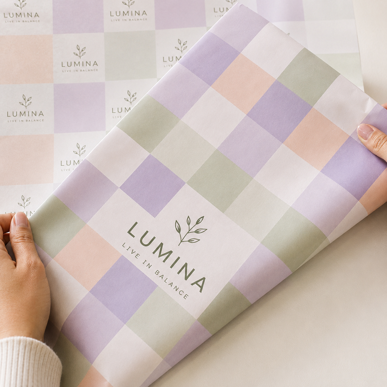 Custom tissue paper with logo pattern for branded gift and ecommerce packaging