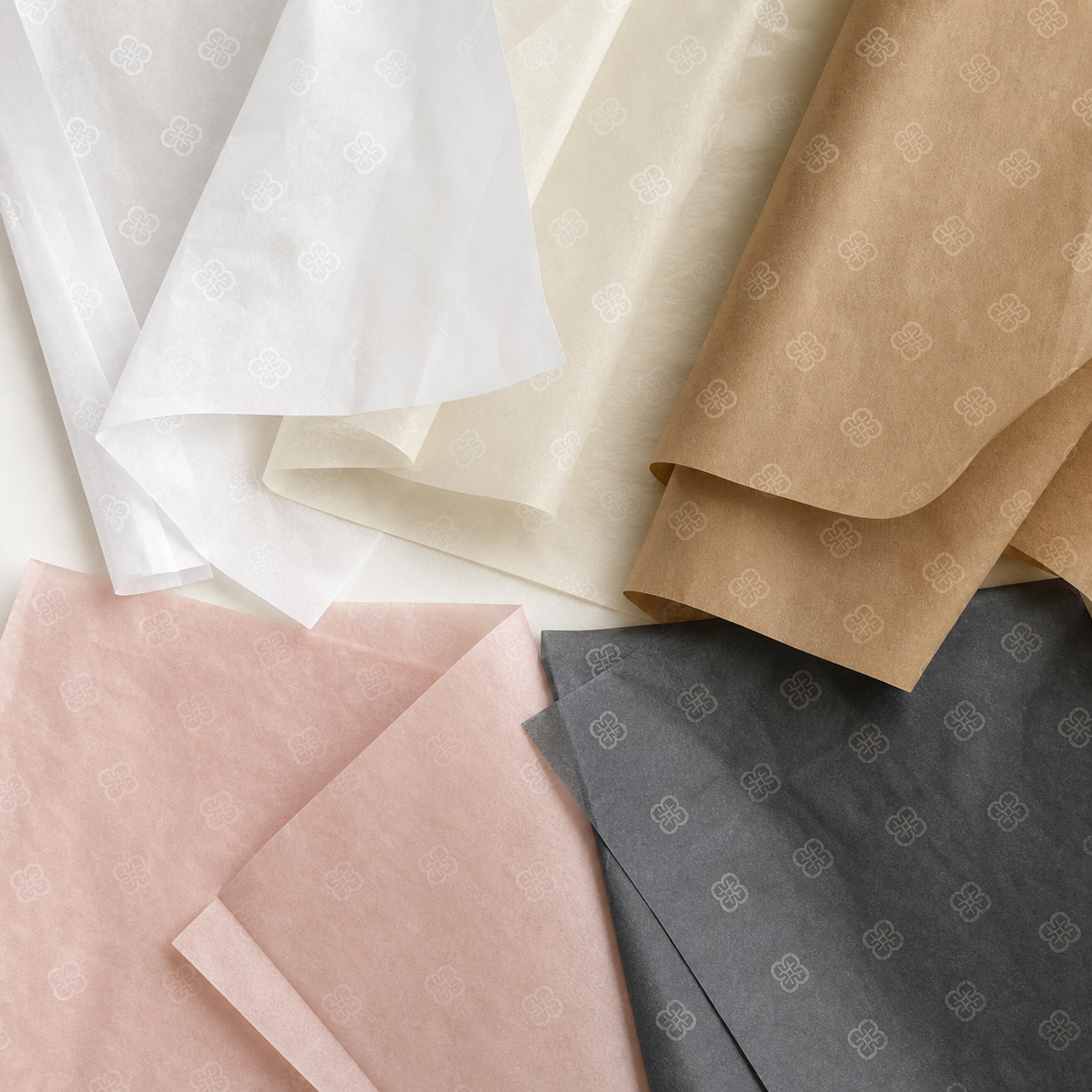 Custom tissue paper material and color options for brand packaging
