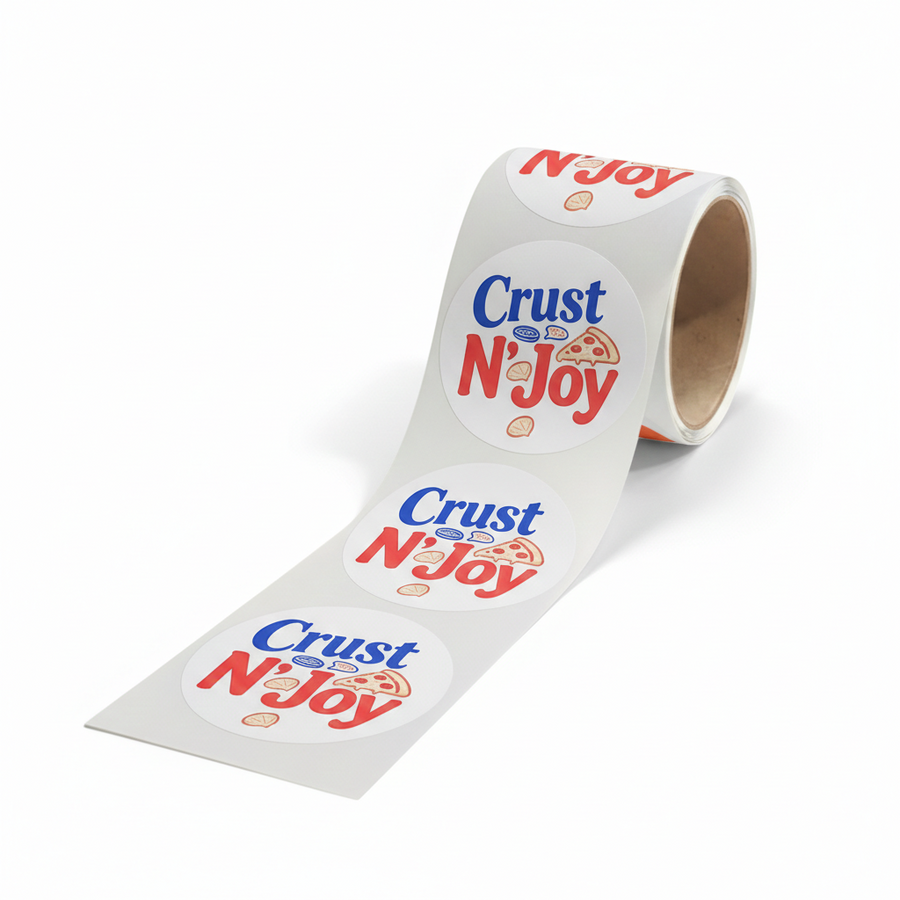 Custom Self-Adhesive Sticker Roll for Packaging | Strong Adhesion & Logo Printing Support